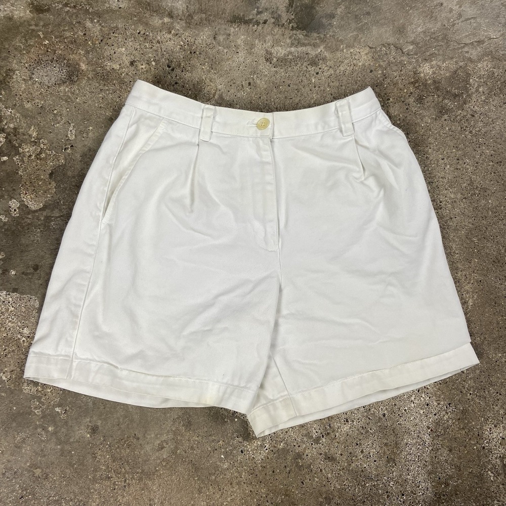Vintage 90s Lauren Ralph Lauren Chino Shorts Women's Size 2P White Pleated